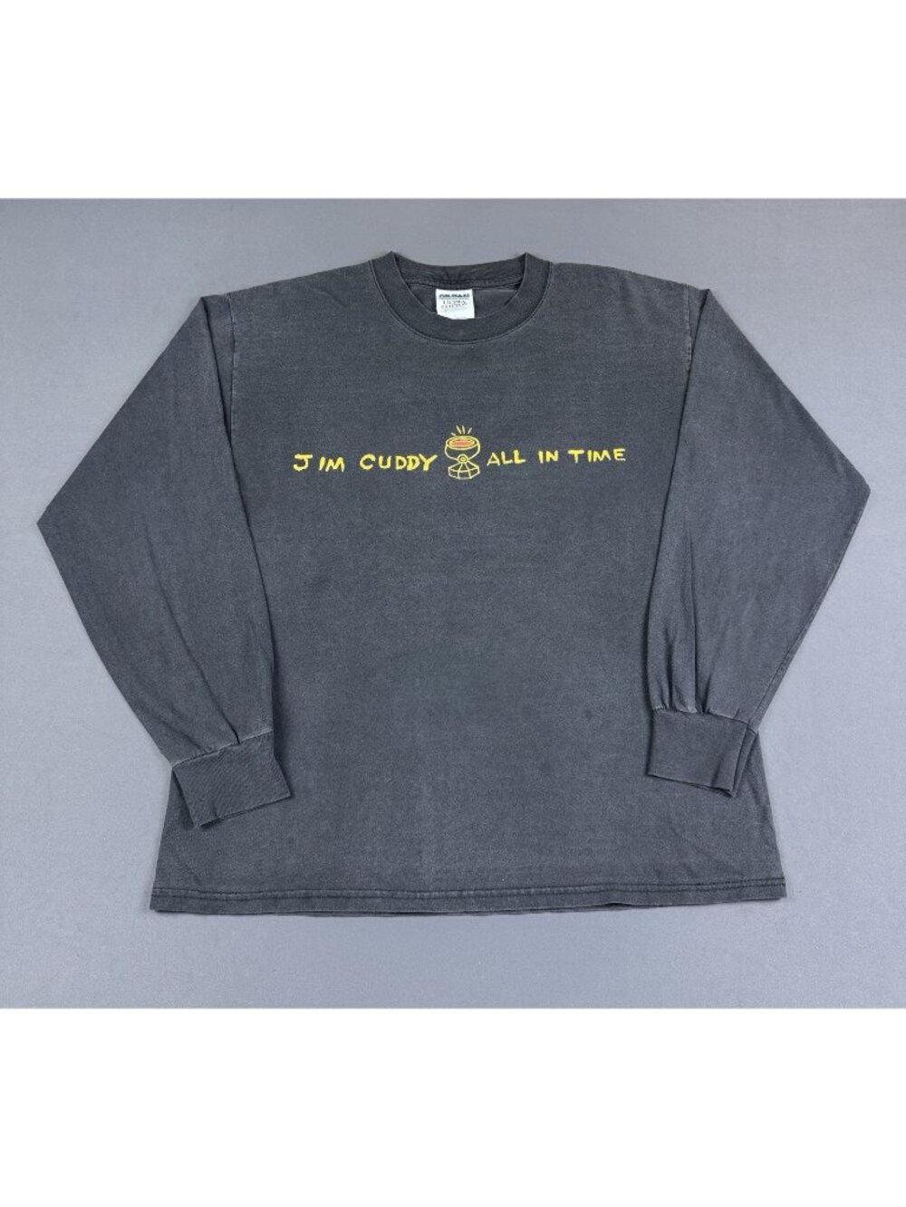 Rare Vintage Y2K Jim Cuddy All In Time Sun Fade Black Long Sleeve Tee Concert